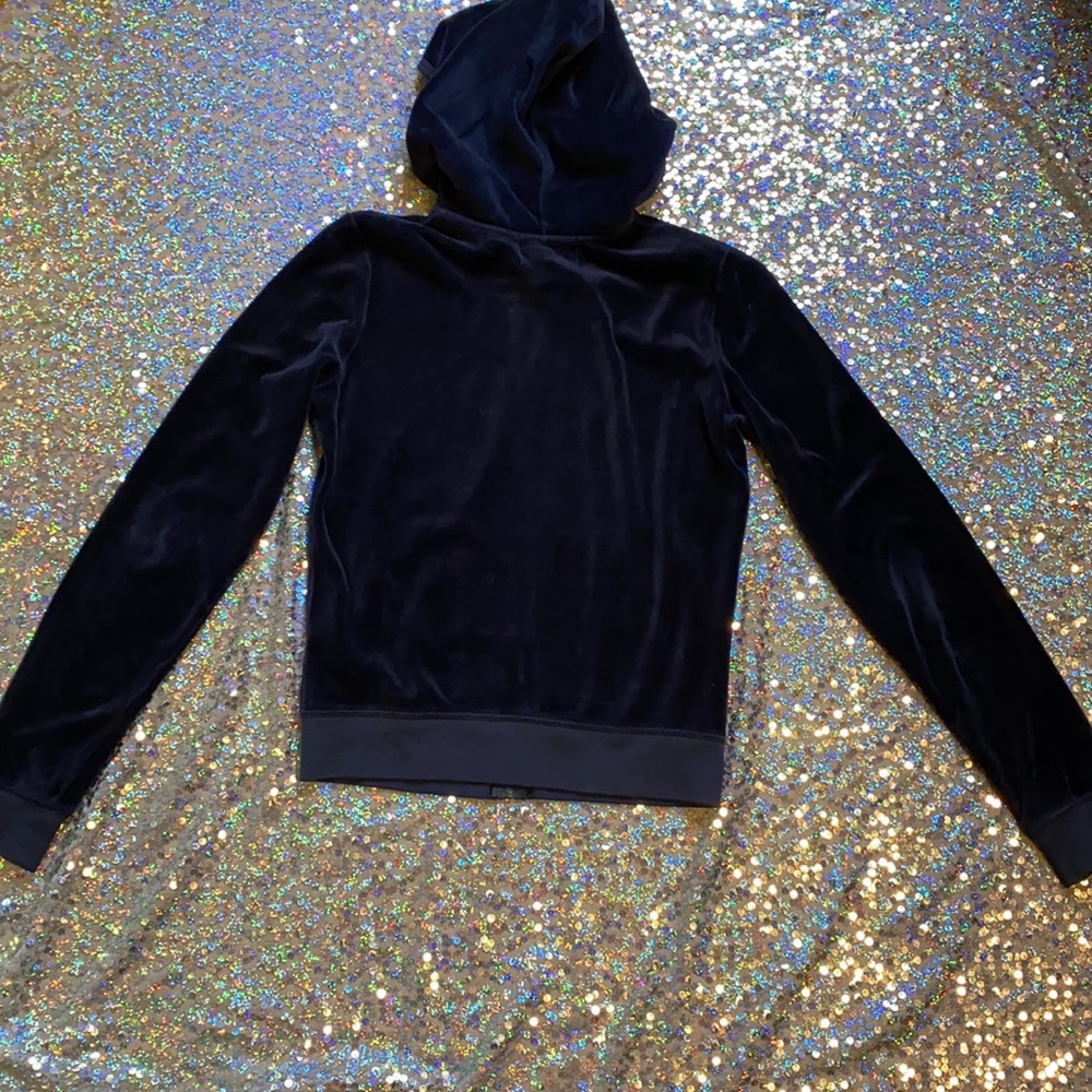 🪼[ Juicy Couture ]Classic Navy Blue Velour Tack Jacket - Picture 7 of 7